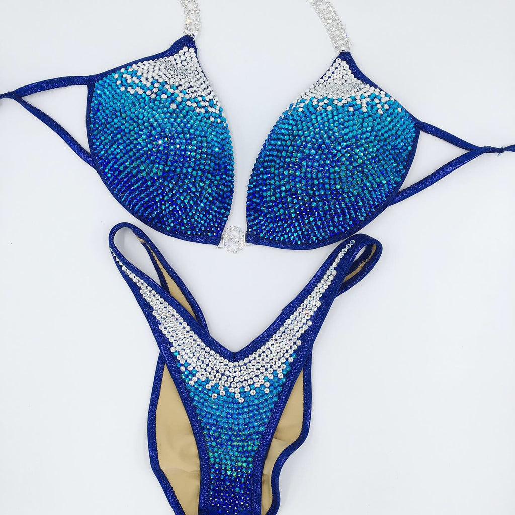 Bianca Multicoloured Crystal Fade Bikini - Accentuate Competition Bikinis